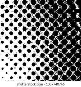 Abstract grunge grid stripe halftone background pattern. Black and white line vector illustration
