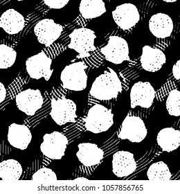 Abstract grunge grid stripe halftone background pattern. Black and white line vector illustration
