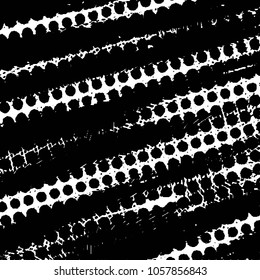 Abstract grunge grid stripe halftone background pattern. Black and white line vector illustration
