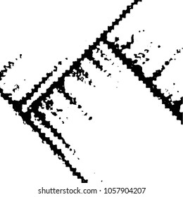 Abstract grunge grid stripe halftone background pattern. Black and white line vector illustration
