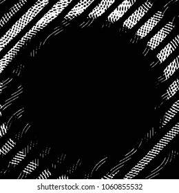 Abstract grunge grid stripe halftone background pattern. Black and white line vector illustration
