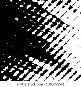 Abstract grunge grid stripe halftone background pattern. Black and white line vector illustration

