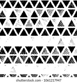 Abstract grunge grid stripe halftone background pattern. Black and white line vector illustration

