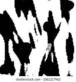 Abstract grunge grid stripe halftone background pattern. Black and white line vector illustration
