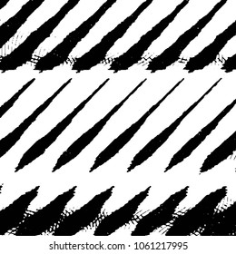 Abstract grunge grid stripe halftone background pattern. Black and white line vector illustration
