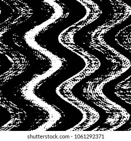 Abstract grunge grid stripe halftone background pattern. Black and white line vector illustration
