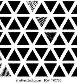 Abstract grunge grid stripe halftone background pattern. Black and white line vector illustration
