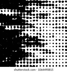 Abstract grunge grid stripe halftone background pattern. Black and white line vector illustration
