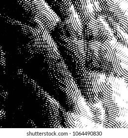 Abstract grunge grid stripe halftone background pattern. Black and white line vector illustration
