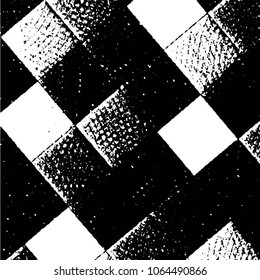 Abstract grunge grid stripe halftone background pattern. Black and white line vector illustration
