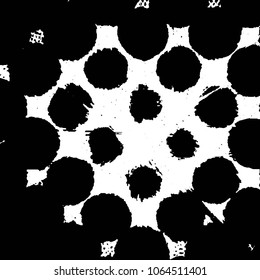 Abstract grunge grid stripe halftone background pattern. Black and white line vector illustration
