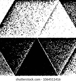 Abstract grunge grid stripe halftone background pattern. Black and white line vector illustration
