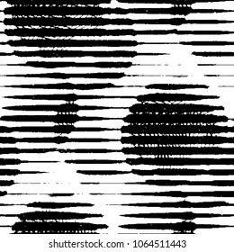 Abstract grunge grid stripe halftone background pattern. Black and white line vector illustration

