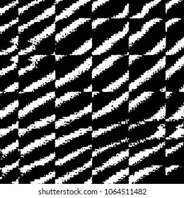 Abstract grunge grid stripe halftone background pattern. Black and white line vector illustration
