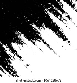 Abstract grunge grid stripe halftone background pattern. Black and white line vector illustration
