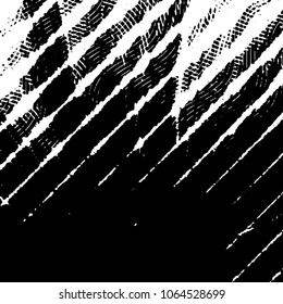 Abstract grunge grid stripe halftone background pattern. Black and white line vector illustration
