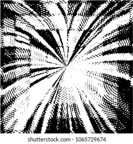 Abstract grunge grid stripe halftone background pattern. Black and white line vector illustration
