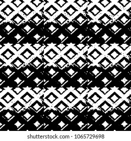 Abstract grunge grid stripe halftone background pattern. Black and white line vector illustration

