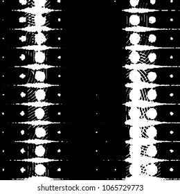 Abstract grunge grid stripe halftone background pattern. Black and white line vector illustration
