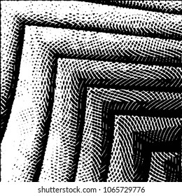 Abstract grunge grid stripe halftone background pattern. Black and white line vector illustration
