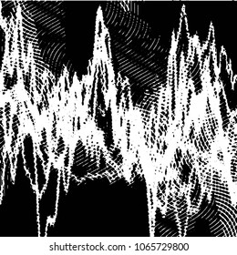 Abstract grunge grid stripe halftone background pattern. Black and white line vector illustration
