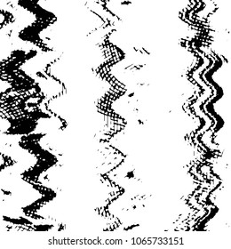 Abstract grunge grid stripe halftone background pattern. Black and white line vector illustration
