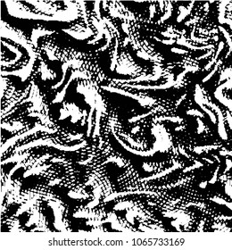 Abstract grunge grid stripe halftone background pattern. Black and white line vector illustration

