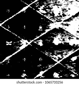 Abstract grunge grid stripe halftone background pattern. Black and white line vector illustration
