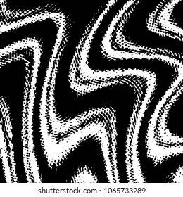 Abstract grunge grid stripe halftone background pattern. Black and white line vector illustration
