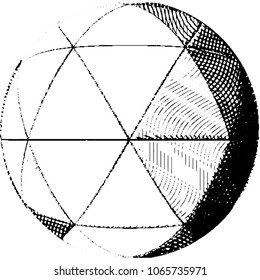 Abstract grunge grid stripe halftone background pattern. Black and white line vector illustration
