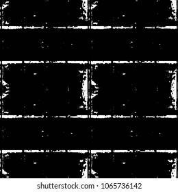 Abstract grunge grid stripe halftone background pattern. Black and white line vector illustration
