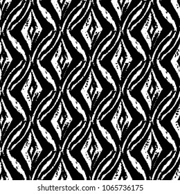 Abstract grunge grid stripe halftone background pattern. Black and white line vector illustration
