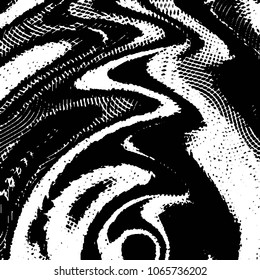 Abstract grunge grid stripe halftone background pattern. Black and white line vector illustration
