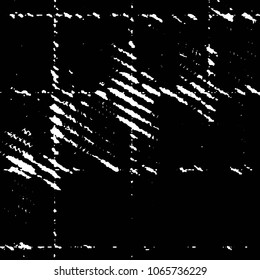 Abstract grunge grid stripe halftone background pattern. Black and white line vector illustration
