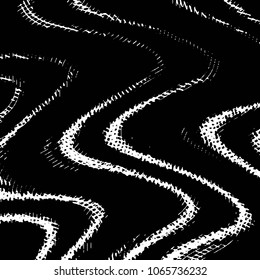 Abstract grunge grid stripe halftone background pattern. Black and white line vector illustration
