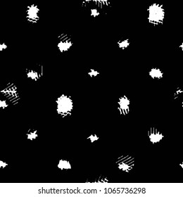 Abstract grunge grid stripe halftone background pattern. Black and white line vector illustration
