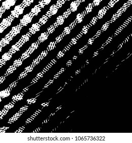 Abstract grunge grid stripe halftone background pattern. Black and white line vector illustration
