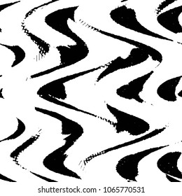 Abstract grunge grid stripe halftone background pattern. Black and white line vector illustration
