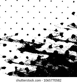 Abstract grunge grid stripe halftone background pattern. Black and white line vector illustration
