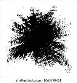 Abstract grunge grid stripe halftone background pattern. Black and white line vector illustration
