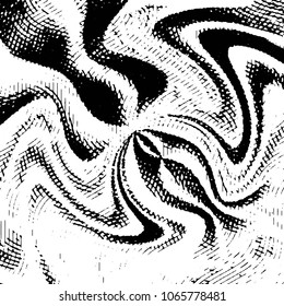 Abstract grunge grid stripe halftone background pattern. Black and white line vector illustration
