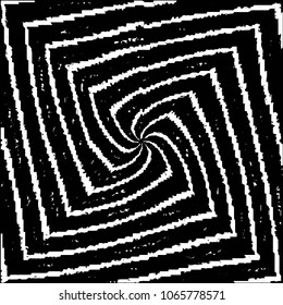 Abstract grunge grid stripe halftone background pattern. Black and white line vector illustration
