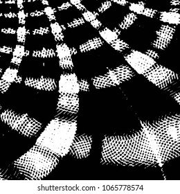 Abstract grunge grid stripe halftone background pattern. Black and white line vector illustration
