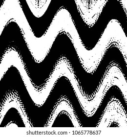 Abstract grunge grid stripe halftone background pattern. Black and white line vector illustration
