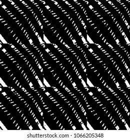Abstract grunge grid stripe halftone background pattern. Black and white line vector illustration
