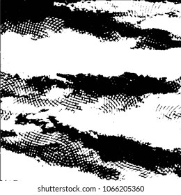 Abstract grunge grid stripe halftone background pattern. Black and white line vector illustration
