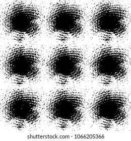 Abstract grunge grid stripe halftone background pattern. Black and white line vector illustration
