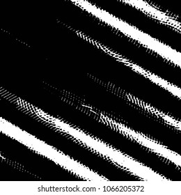 Abstract grunge grid stripe halftone background pattern. Black and white line vector illustration
