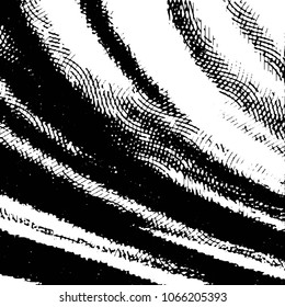 Abstract grunge grid stripe halftone background pattern. Black and white line vector illustration
