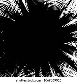 Abstract grunge grid stripe halftone background pattern. Black and white line vector illustration
